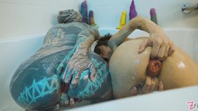 extreme fisting &amp;prolapse in bathtub - massive squirt &amp; atm play