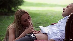 Blonde Stunner Gets Pleasantly Fucked Outdoors - Afina Kisser And Thomas Stone