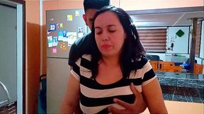Amateur step mom gets fucked hard in the kitchen