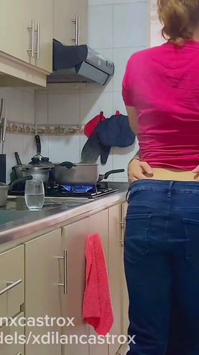 I FUCK MY TEENAGE STEPBROTHER BAREBACK IN THE KITCHEN OF OUR HOUSE AND CUM INSIDE HIS TIGHT YOUNG ASS   Clip 1