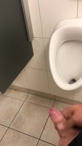 Public toilet cumshot