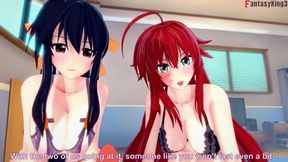 Akeno and Rias Surprise Me Whit a Double Blowjob - Dxd Ntr Madness Series