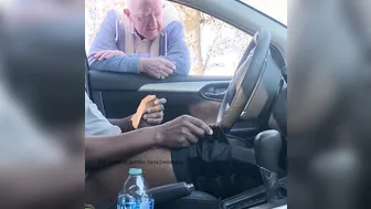 Grandpa offers helping hand to twink cruising in car