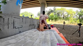 Suck and ride his cock for a long time - He is fucking my mouth and pussy outdoor