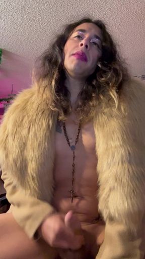 Jerking off in Furcoat