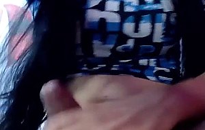 Brunette tranny hard solo