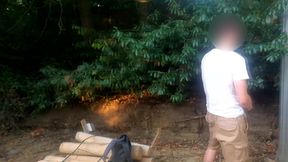 Meeting with a well hung twink at the park that ends with a bareback fuck