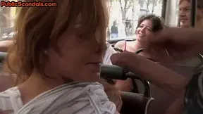 Public bitch drilled in bus b4 she gets fucked outdoor