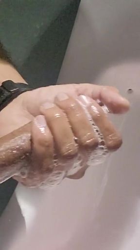 Horny Office Worker Sneaks into Washroom to Masturbate After a Long Day   Clip 1