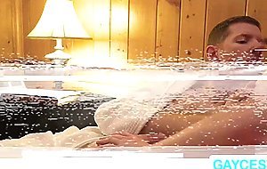 Twink Jonathan enjoys anal sex with his big stepdad Wolf