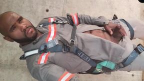 Alone in construction excited with PPE