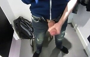 Big Cock Handjob in Dressing Room - Jerking Solo