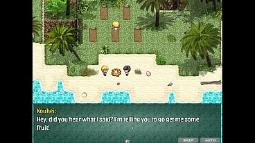 The Castaway Married Gal's Netorare Story [ NTR hentai game PornPlay] Ep.4 hot blonde got stuck in a hole on the beach
