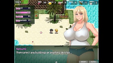 The Castaway Married Gal's Netorare Story [ NTR hentai game PornPlay] Ep.4 hot blonde got stuck in a hole on the beach