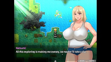The Castaway Married Gal's Netorare Story [ NTR hentai game PornPlay] Ep.4 hot blonde got stuck in a hole on the beach