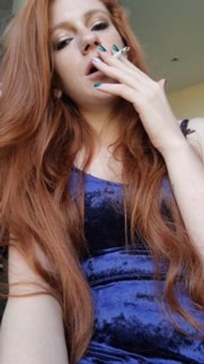 redhead smoking