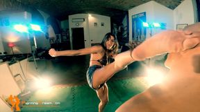 Meg destoies Bob and the gym's owner