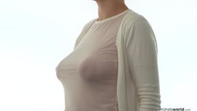 Workplace wank fest: braless, down blouse, up skirt teasing, tantalizing, torrid, throaty, and scorching hot