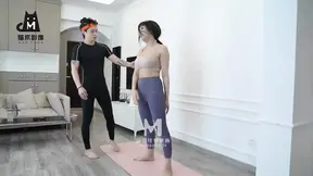Busty Yoga Instructor Sucks Huge Dick and Cums Hard