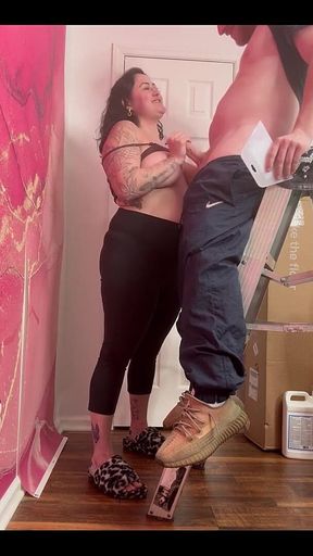 Blowjob on the Stairs