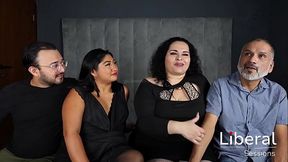 Mature couple has sex with young couple