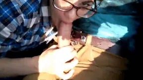 Amateur Public Blowjob in a Train Carriage