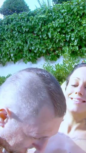 French Skinny Brunette Joyce Exess Goes Hardcore Poolside with Terry   Clip 1