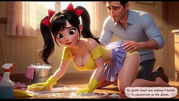 Hot Passionate Chores in the Colorful Barrio Cleaning Becomes Pure Steamy Desire and Pleasure (AI generated)
