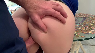 Stepmom has her tits hanging out and wants to fuck in the living room POV