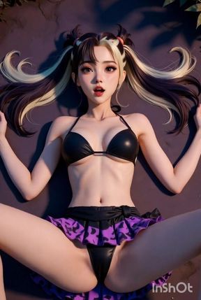 Horny AI slut masturbates on the floor until she cums