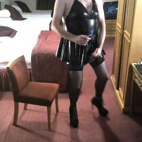 Cum in Black PVC, Stockings &amp; Boots