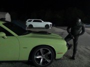 hump and cum on green muscle car