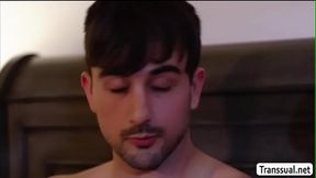 TS Natalie let Stepbro sucks her shecock