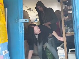 A warehouse worker screwed the manager hard right there on the boxes and put her in her place