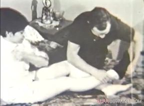 The horny dude loves pleasing her hairy pussy with his big cock