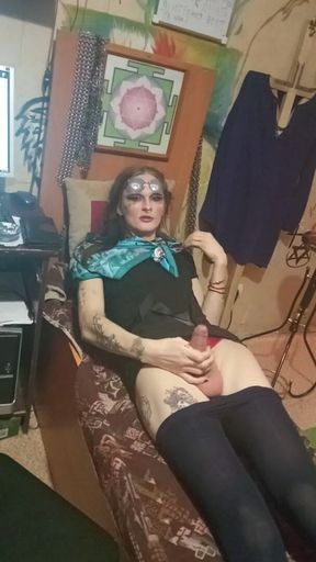 Sweet shemale jerking