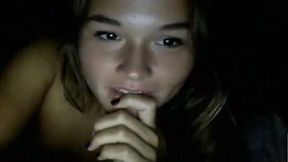 Cute brunette teen was all naked while posing for me on webcam