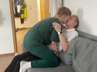 Enticed my cute ally with a large wang for a oral job and made him cum