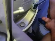 Cumming in an airplane bathroom!