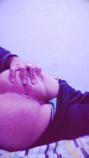 Teasing my oiled up femboy bussy and fingering my hole for you
