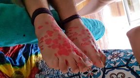 Femdom hot wax feet punishment