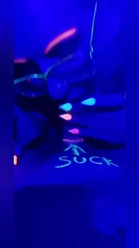 Blowjob with blacklight UV fun British couple bbw