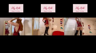 Filthy British Slut Lily Kink Plays Dress Up In Santa Latex Outfit