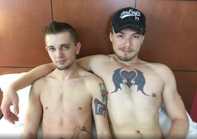 Strong anal in hotel room for twinks Chad Miles and Joshua James