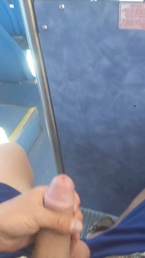 Stroking Uncut Dick on the Bus