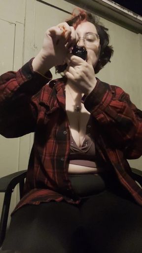 Woman taking selfie