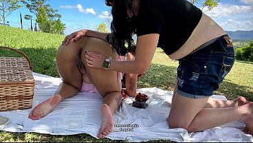 Smelling her Farts on a Picnic Outdoors Public Ass Worship