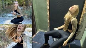 Curious Chloe is chased and glued to a chair