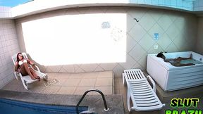 Smutty MILF Get Massaged by the Pool Then Pounded Roughly