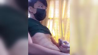 Crazy Filipino Youngster Wanking Off While Railing a Public Bus